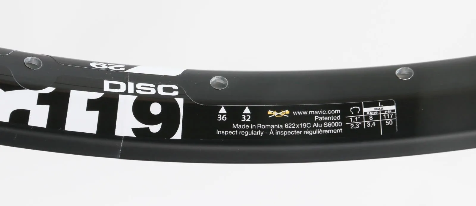 1 QTY 29er / 700c Mavic XM119 Disc 36 Hole MTB Bike Wheel Rim Black NEW