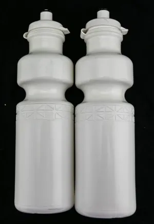 2 QTY California Springs DuoFlow 24oz Ounce Bicycle Water Bottles White NEW
