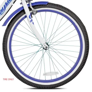 24" Bayside Cruiser White Purple, Replacement TIre