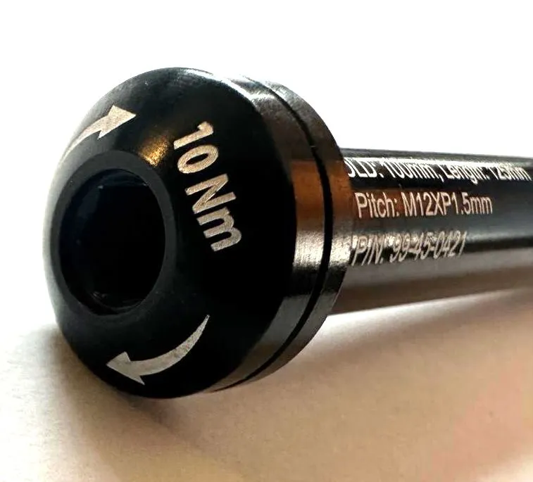 Alloy Bike Front Thru Axle 100mm 12mm x 125mm Bolt 12.0*108.0L*M12(P1.5)*17.OL