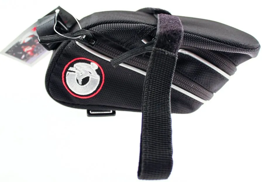 Bicycle Saddlebag Saddle Bag Bike Black  Straps Reflective Expandable NEW