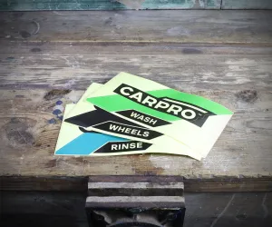 CARPRO Bucket Stickers - Wash, Rinse, Wheels