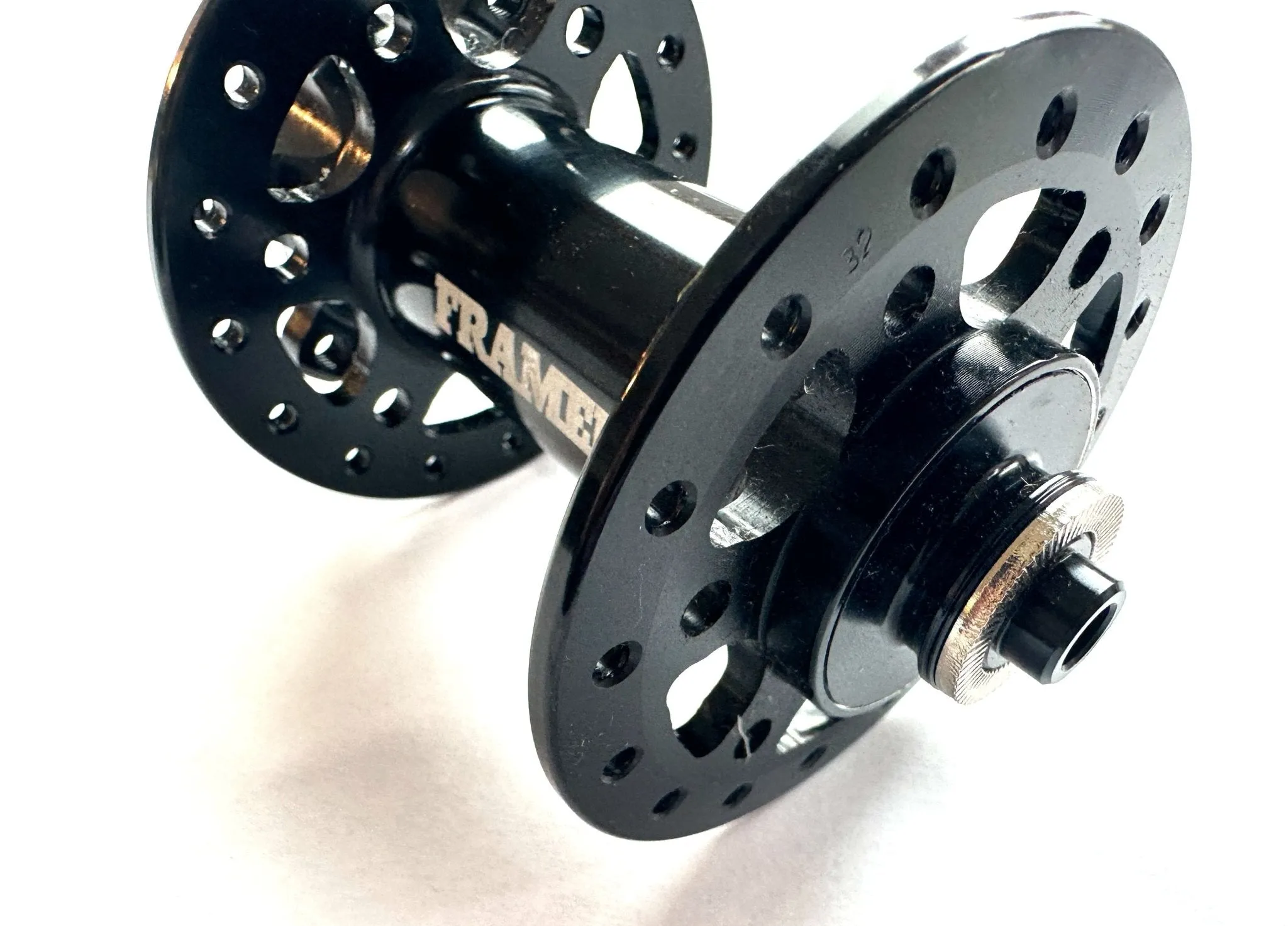 Framed 32h 100mm x QR Quick Release 6 Bolt Disc Front Bike Hub Black New