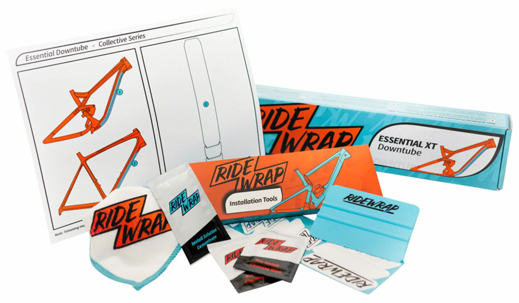 RideWrap Essential Downtube Extra Thick Frame Protection Kit - Gloss