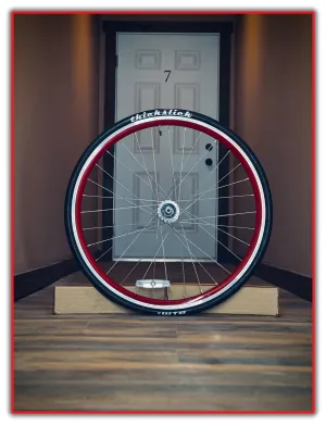 Single Speed Red Rear Wheel 700c 32 Spoke 17t Freewheel   Thick Slick WTB Tire