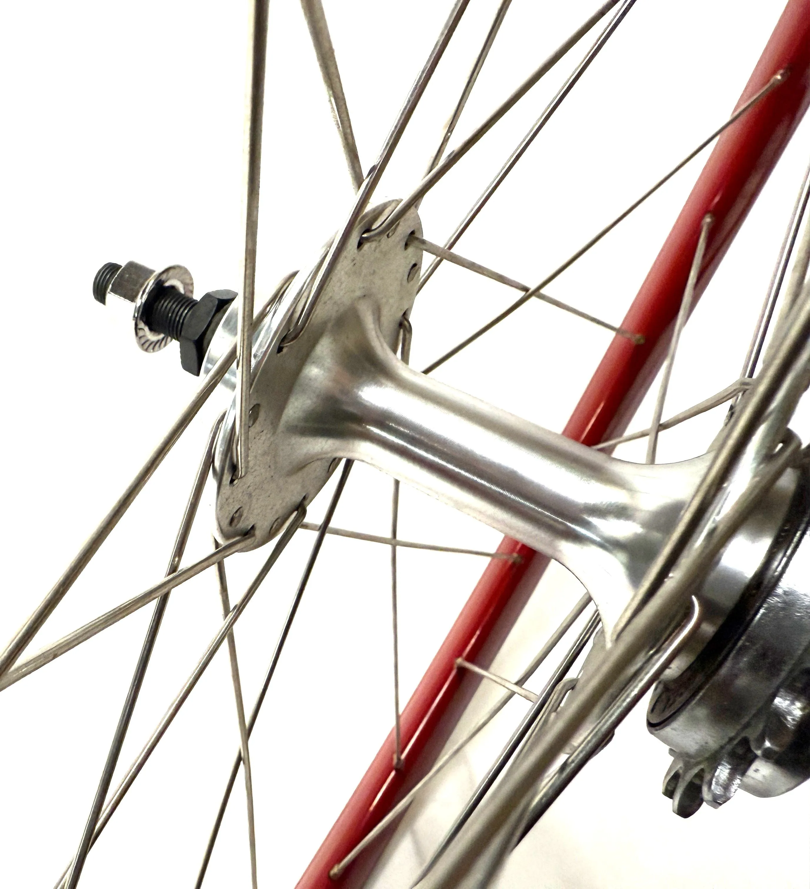 Single Speed Red Rear Wheel 700c 32 Spoke 17t Freewheel   Thick Slick WTB Tire